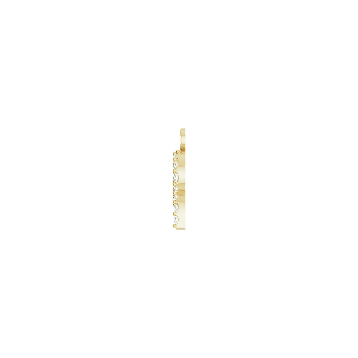 Diamond Accented Initial Dangle in 14K Gold - 14K Yellow Gold