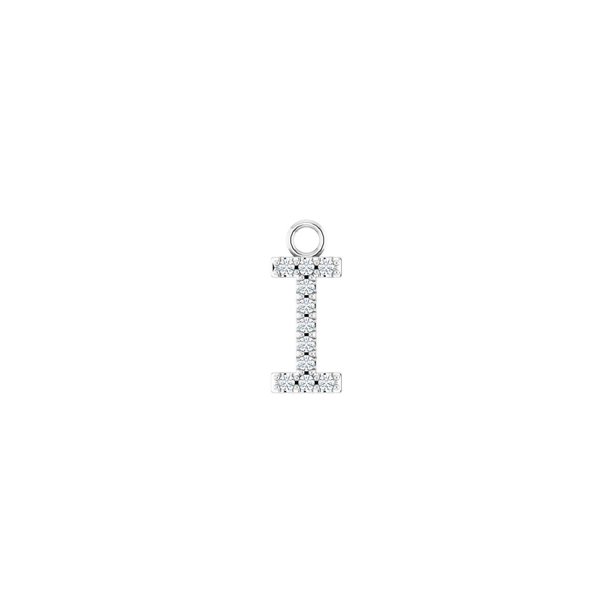 Diamond Accented Initial Dangle in 14K Gold - 14K White Gold