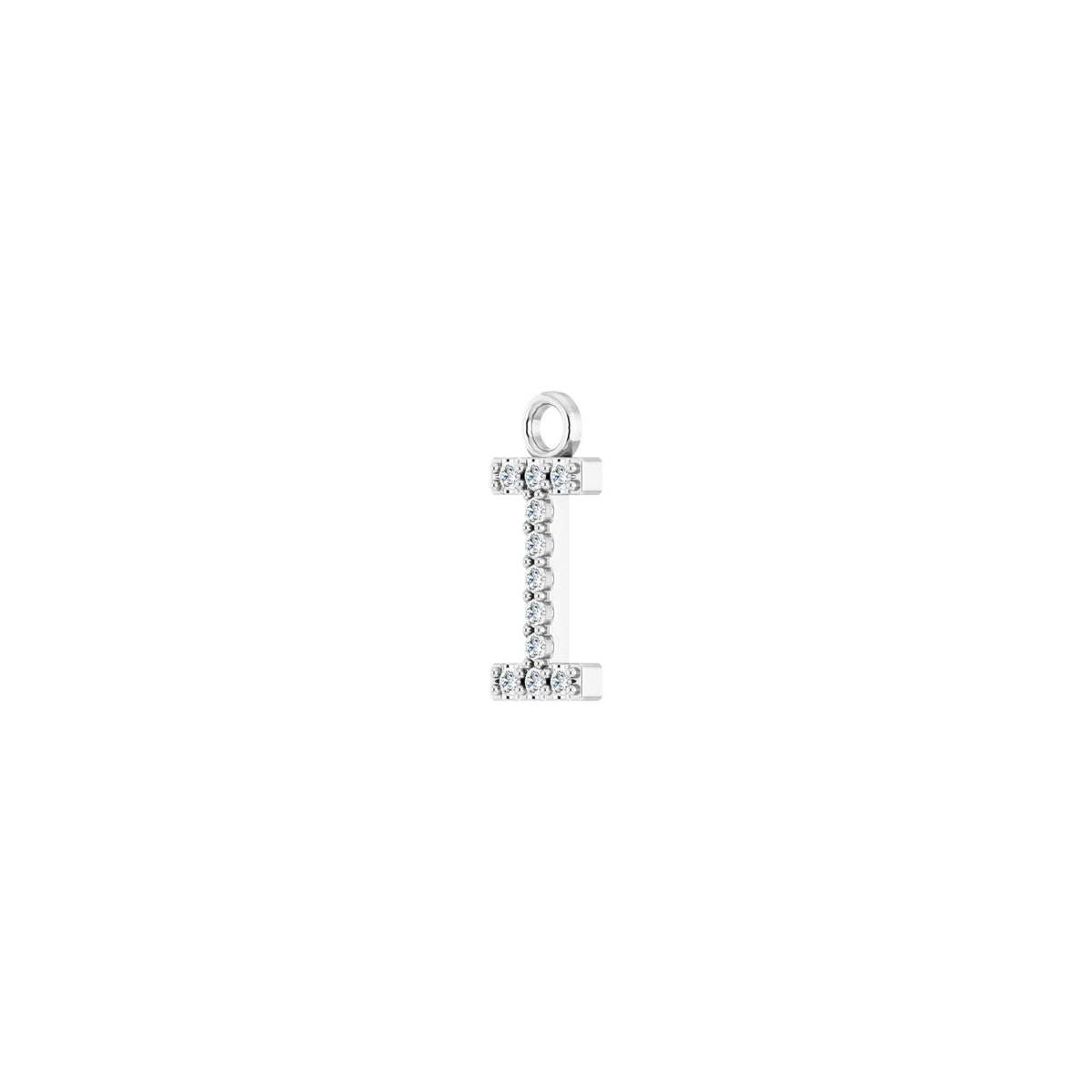 Diamond Accented Initial Dangle in 14K Gold - 14K White Gold