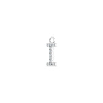 Diamond Accented Initial Dangle in 14K Gold - 14K White Gold