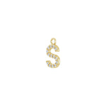 Diamond Accented Initial Dangle in 14K Gold - 14K Yellow Gold