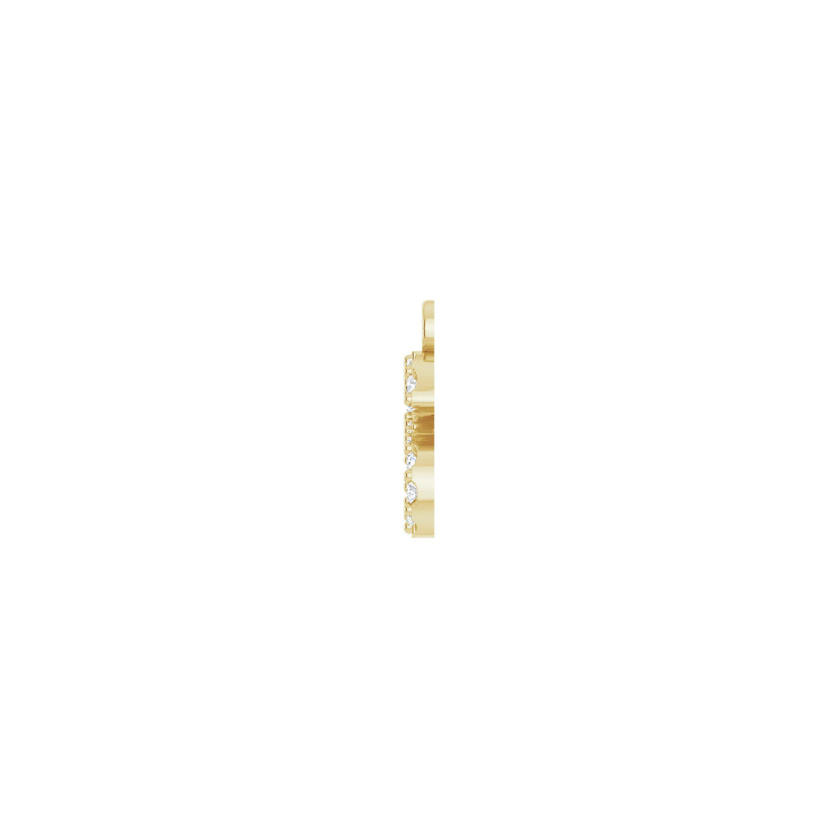 Diamond Accented Initial Dangle in 14K Gold - 14K Yellow Gold
