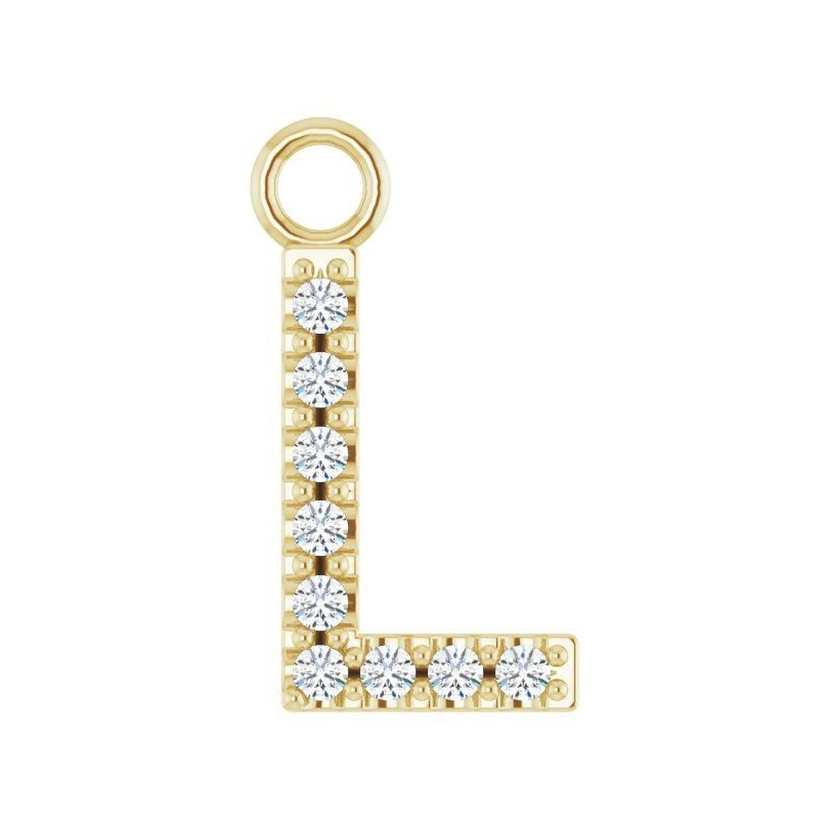 Diamond Accented Initial Dangle in 14K Gold