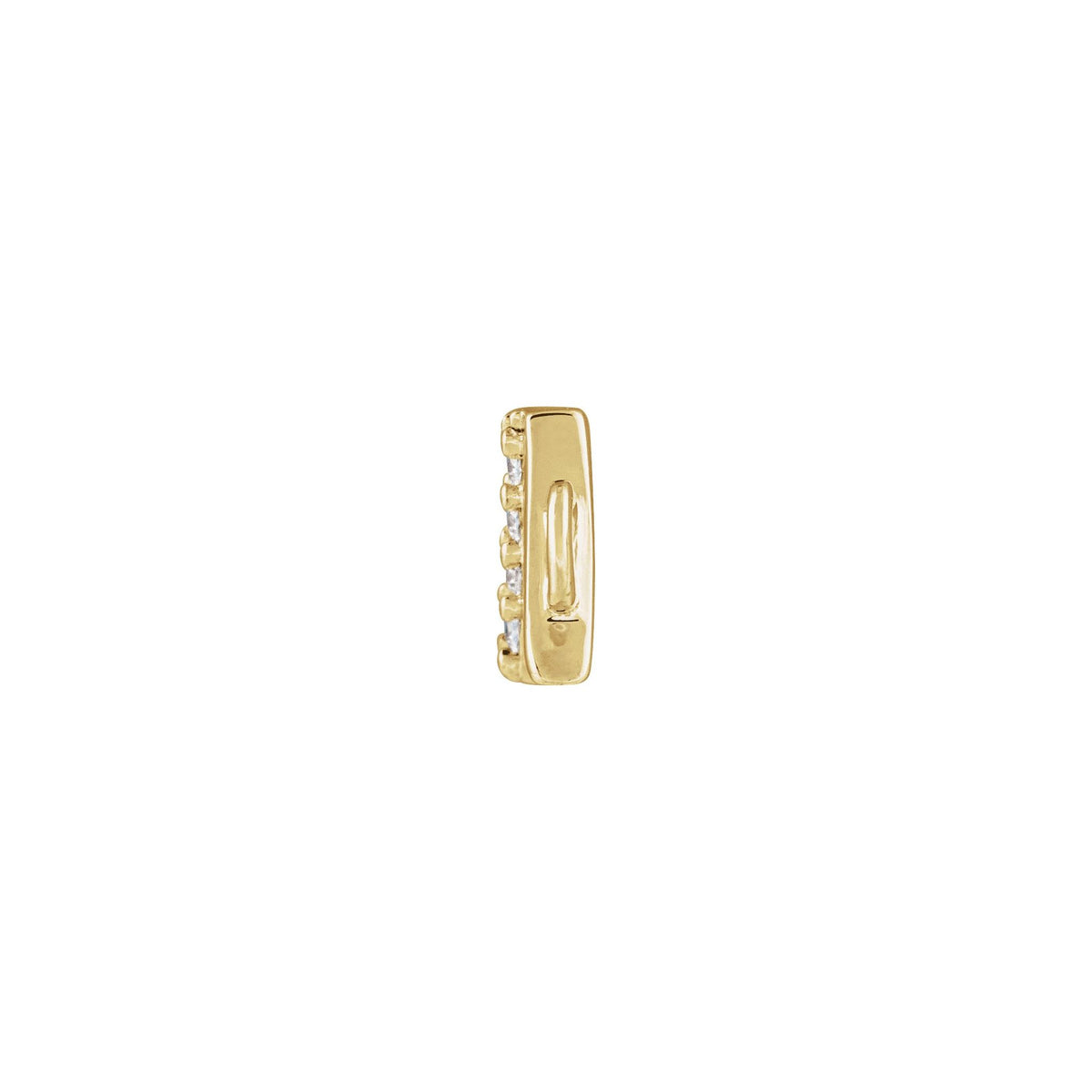 Diamond Accented Initial Link in 14K Gold - 14K Yellow Gold