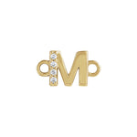Diamond Accented Initial Link in 14K Gold - 14K Yellow Gold