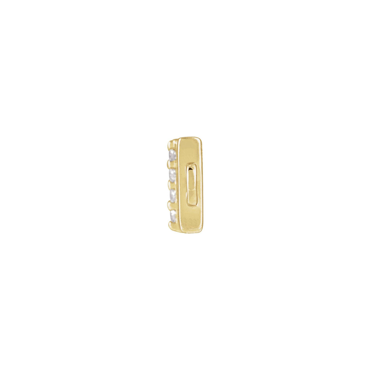 Diamond Accented Initial Link in 14K Gold - 14K Yellow Gold