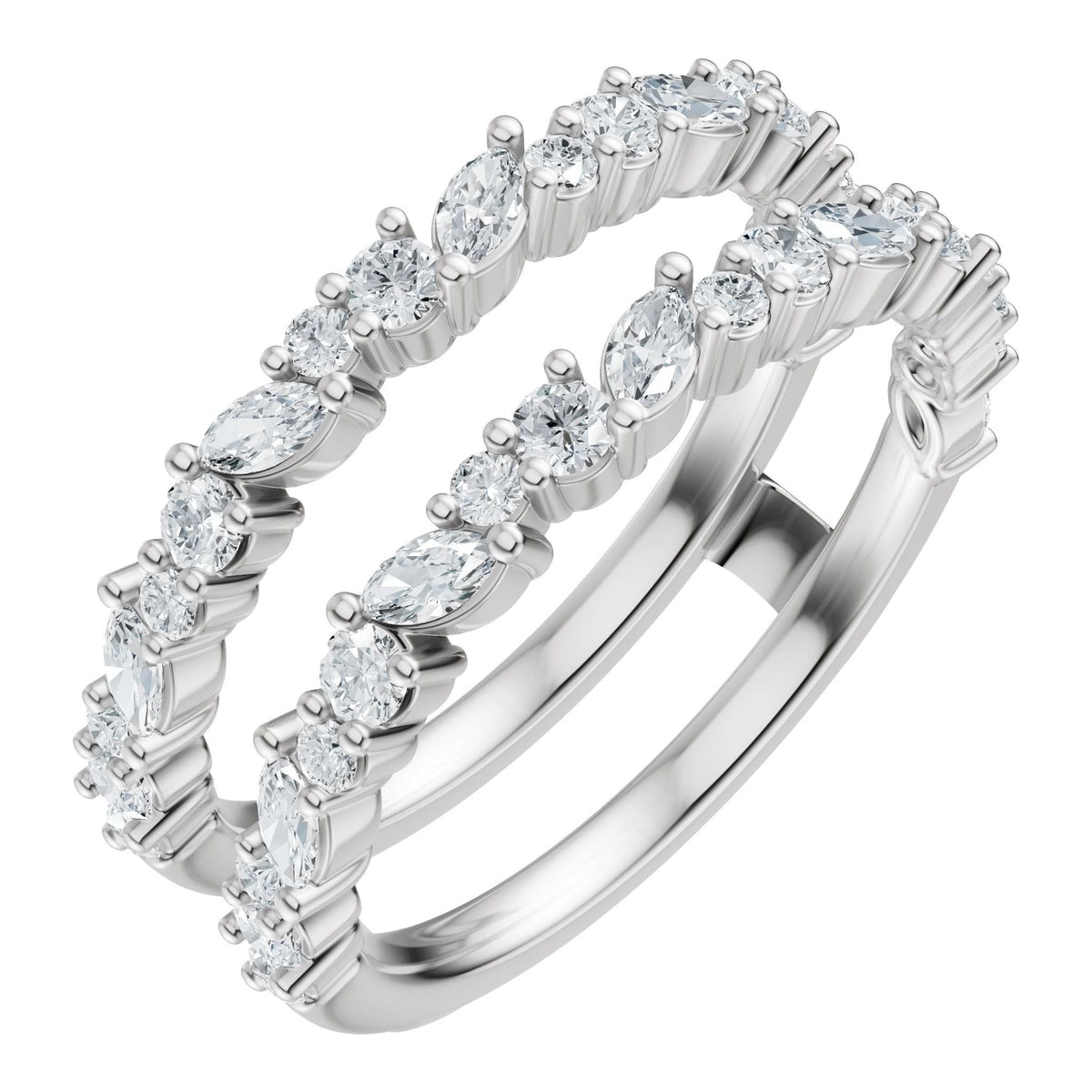 Diamond Accented Ring Guard in 14K Gold - 14K White Gold