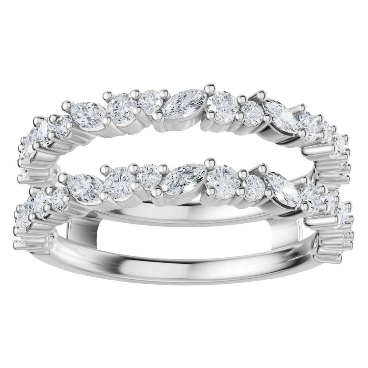 Diamond Accented Ring Guard in 14K Gold - 14K White Gold