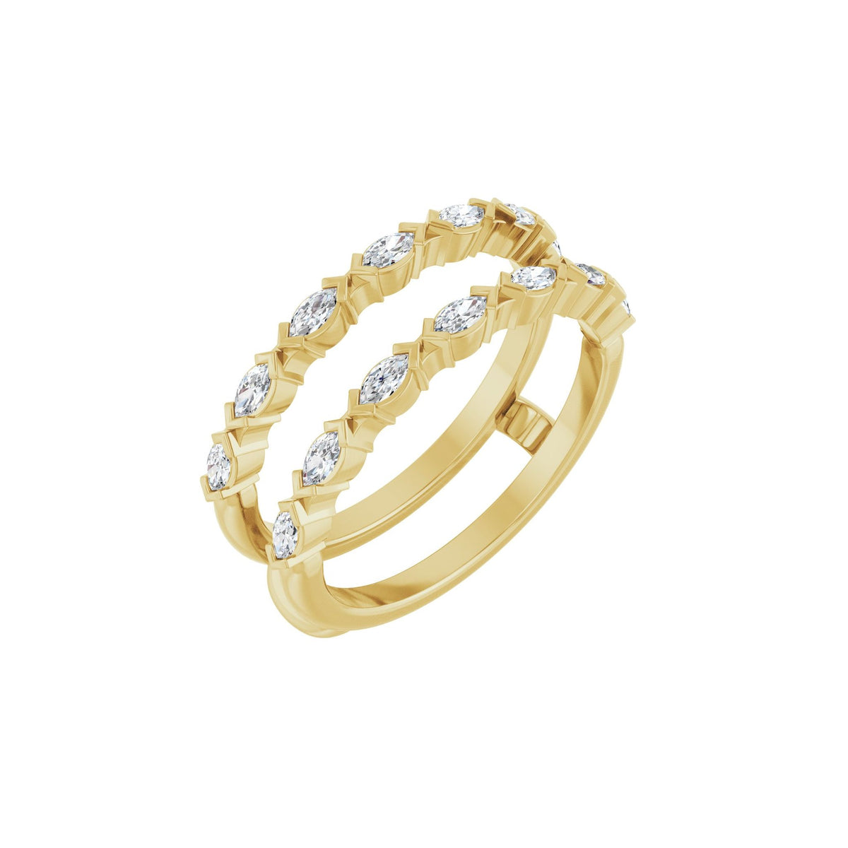 Diamond Accented Ring Guard in 14K Gold, Marquise Diamonds - 14K Yellow Gold