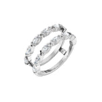 Diamond Accented Ring Guard in 14K Gold, Marquise Diamonds - 14K White Gold