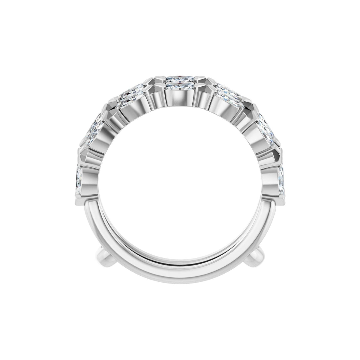 Diamond Accented Ring Guard in 14K Gold, Marquise Diamonds - 14K White Gold
