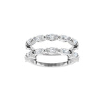 Diamond Accented Ring Guard in 14K Gold, Marquise Diamonds - 14K White Gold