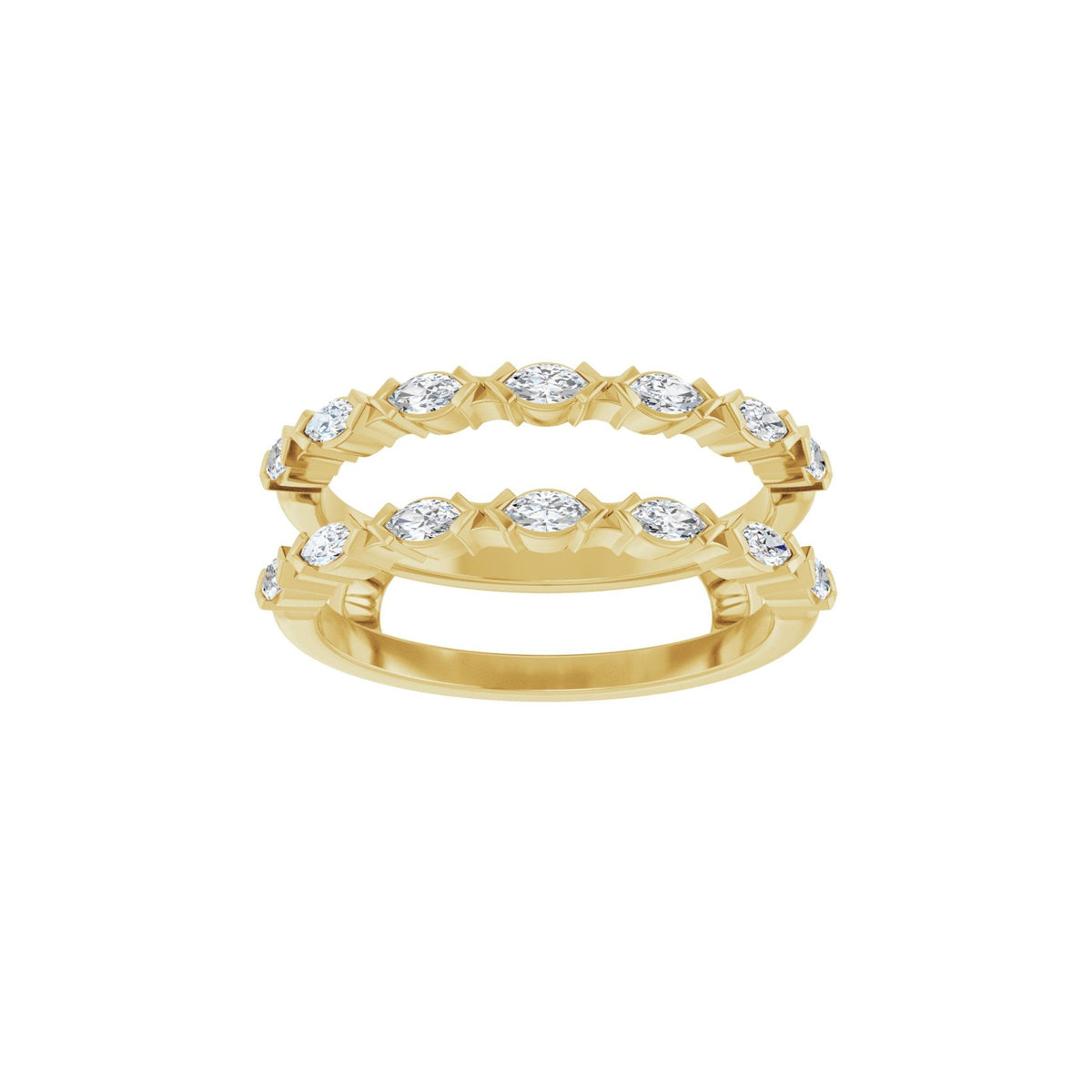 Diamond Accented Ring Guard in 14K Gold, Marquise Diamonds - 14K Yellow Gold