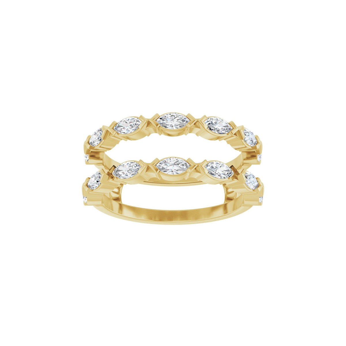 Diamond Accented Ring Guard in 14K Gold, Marquise Diamonds - 14K Yellow Gold