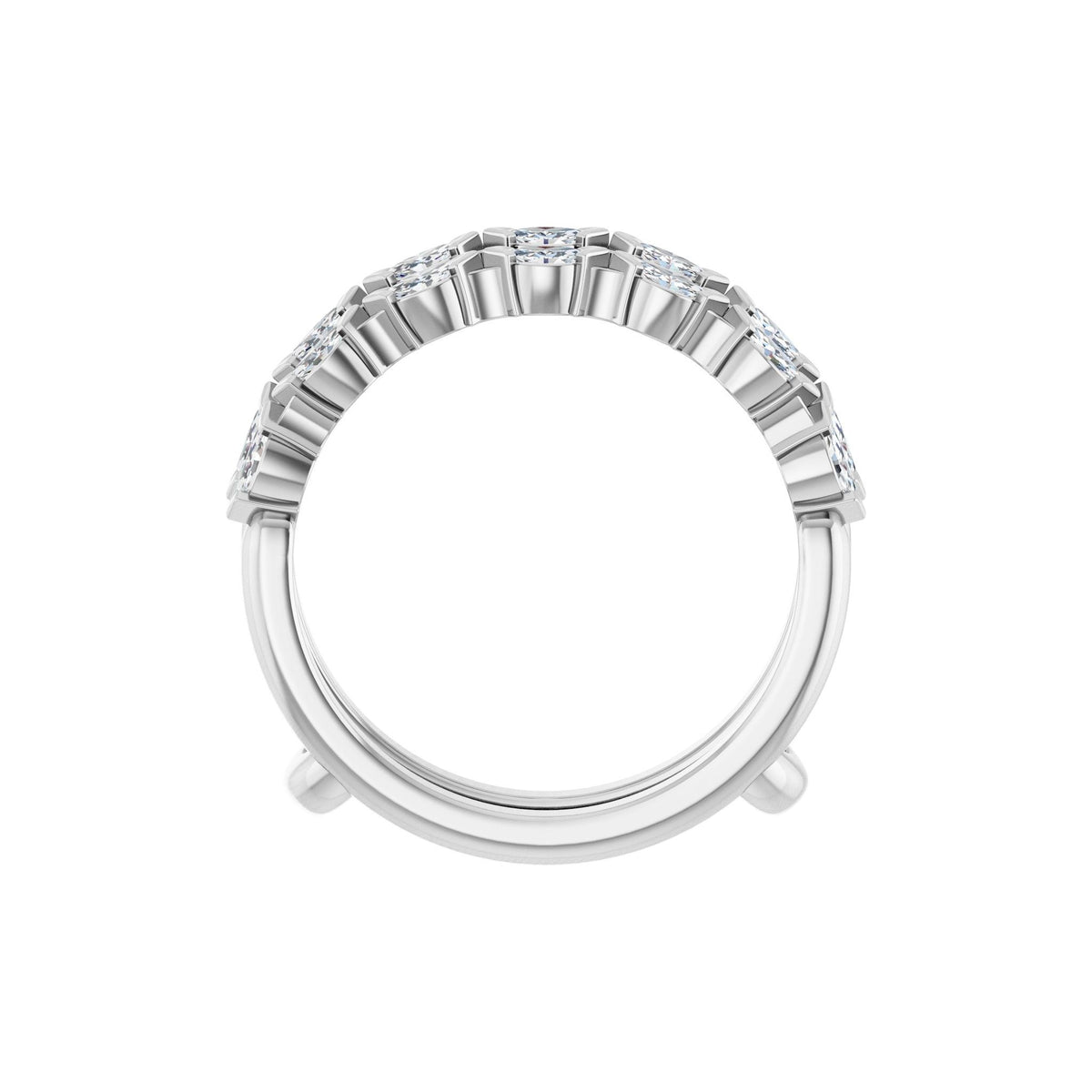 Diamond Accented Ring Guard in 14K Gold, Marquise Diamonds - 14K White Gold