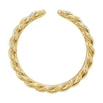 Diamond Accented Rope Open Band in 14K Gold - 14K Yellow Gold