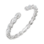 Diamond Accented Rope Open Band in 14K Gold - 14K White Gold