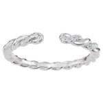 Diamond Accented Rope Open Band in 14K Gold - 14K White Gold