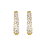 Diamond Accented U-Hoop Earrings in 14K Gold - 14K Yellow Gold