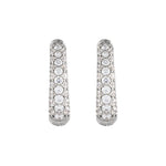 Diamond Accented U-Hoop Earrings in 14K Gold - 14K White Gold