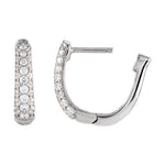 Diamond Accented U-Hoop Earrings in 14K Gold - 14K White Gold