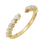 Diamond Accented Vintage-Inspired Open Band in 14K Gold No. 2 - 14K Yellow Gold
