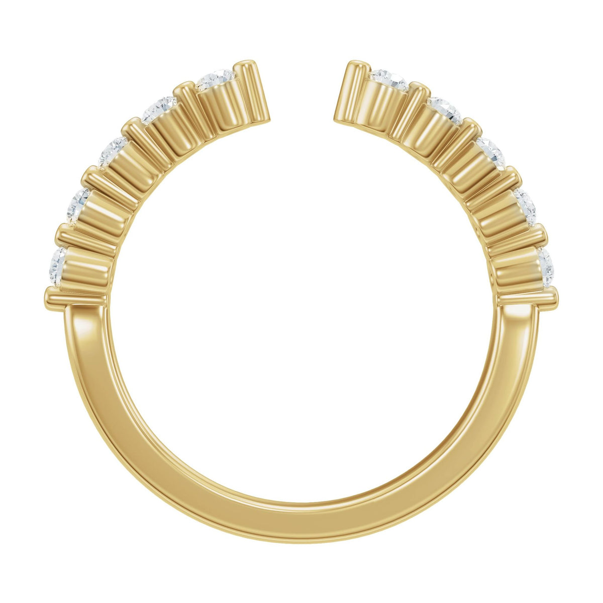Diamond Accented Vintage-Inspired Open Band in 14K Gold No. 2 - 14K Yellow Gold