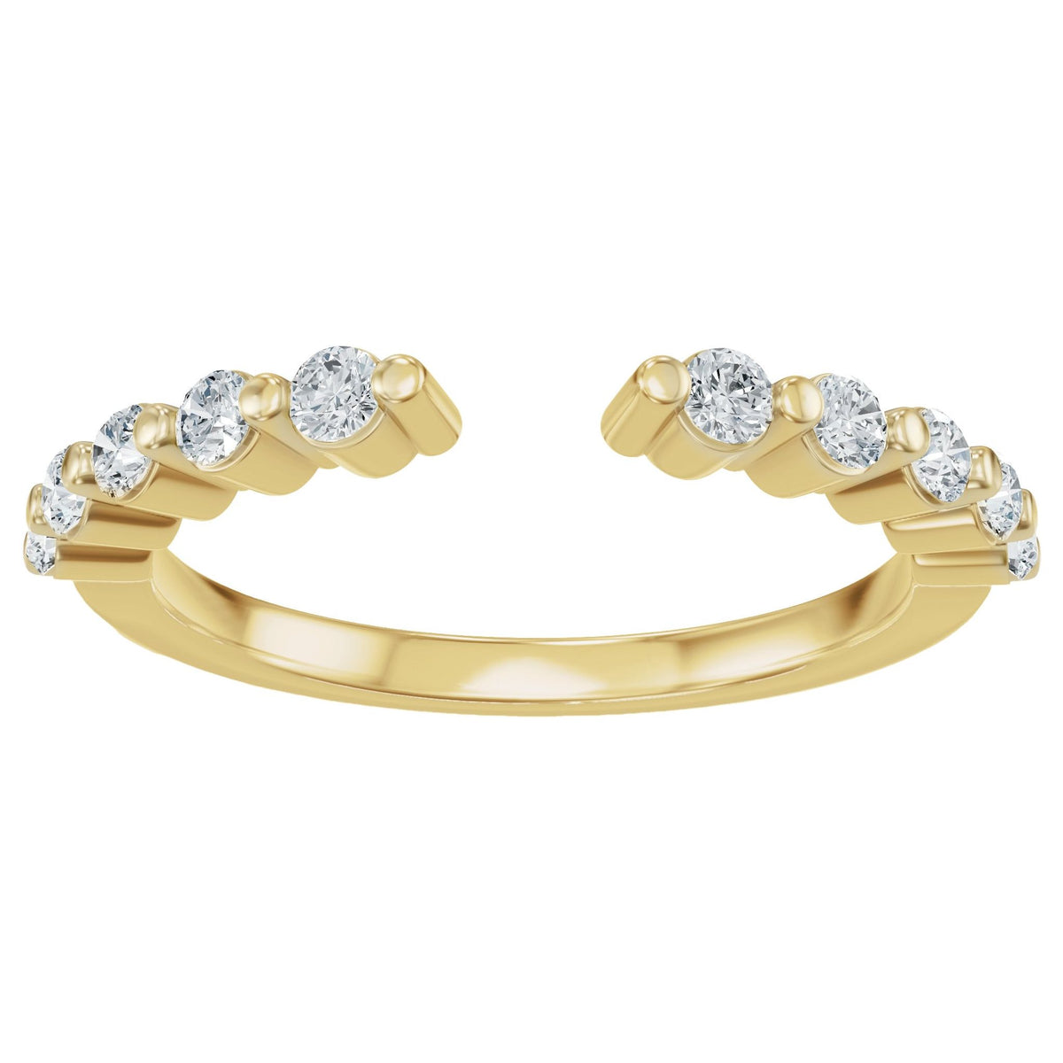 Diamond Accented Vintage-Inspired Open Band in 14K Gold No. 2 - 14K Yellow Gold