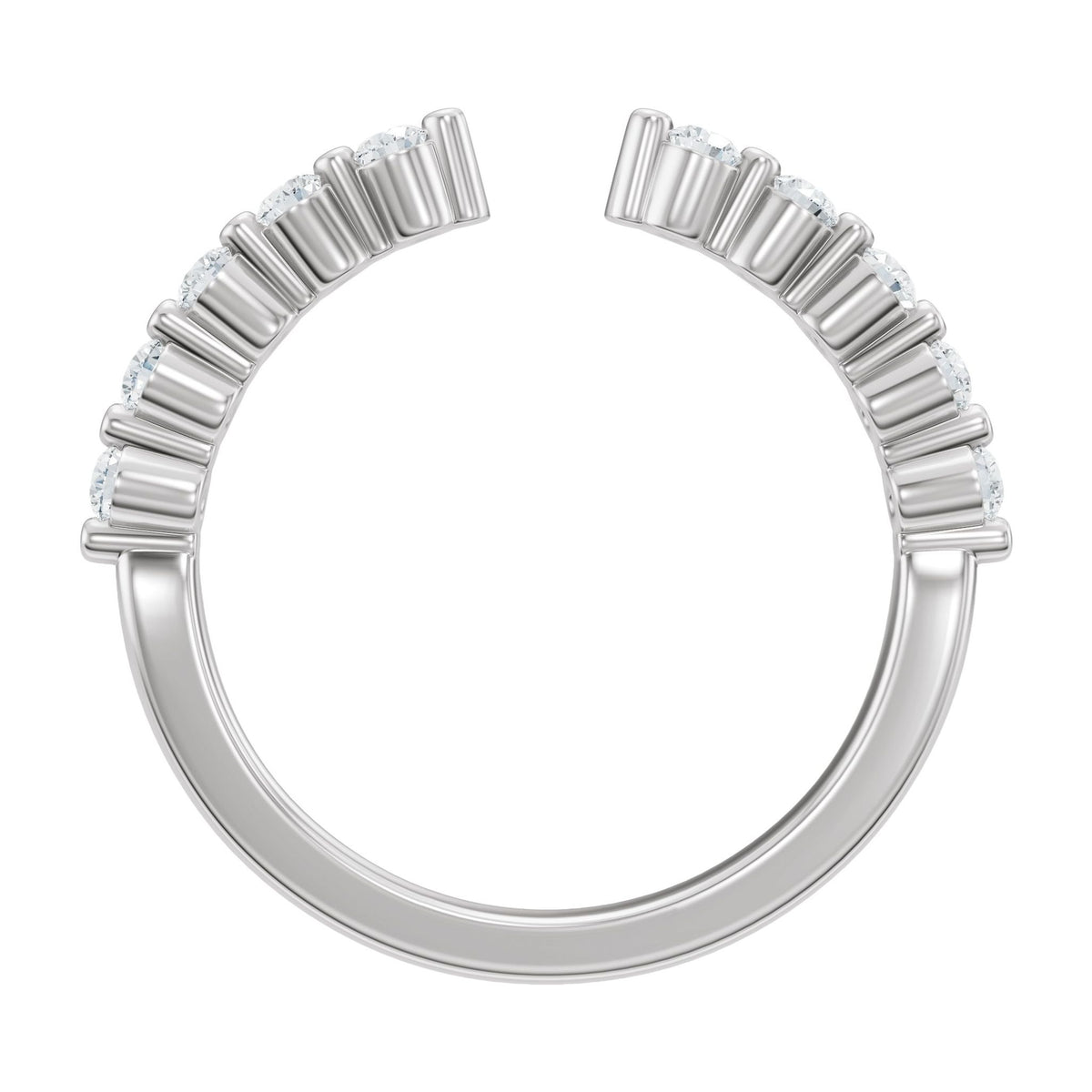 Diamond Accented Vintage-Inspired Open Band in 14K Gold No. 2 - 14K White Gold