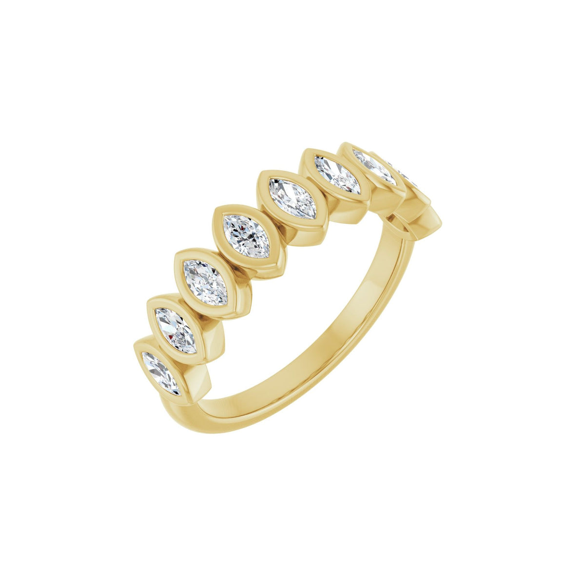 Diamond Bezel-Set Anniversary Band in 14K Gold - 14K Yellow Gold