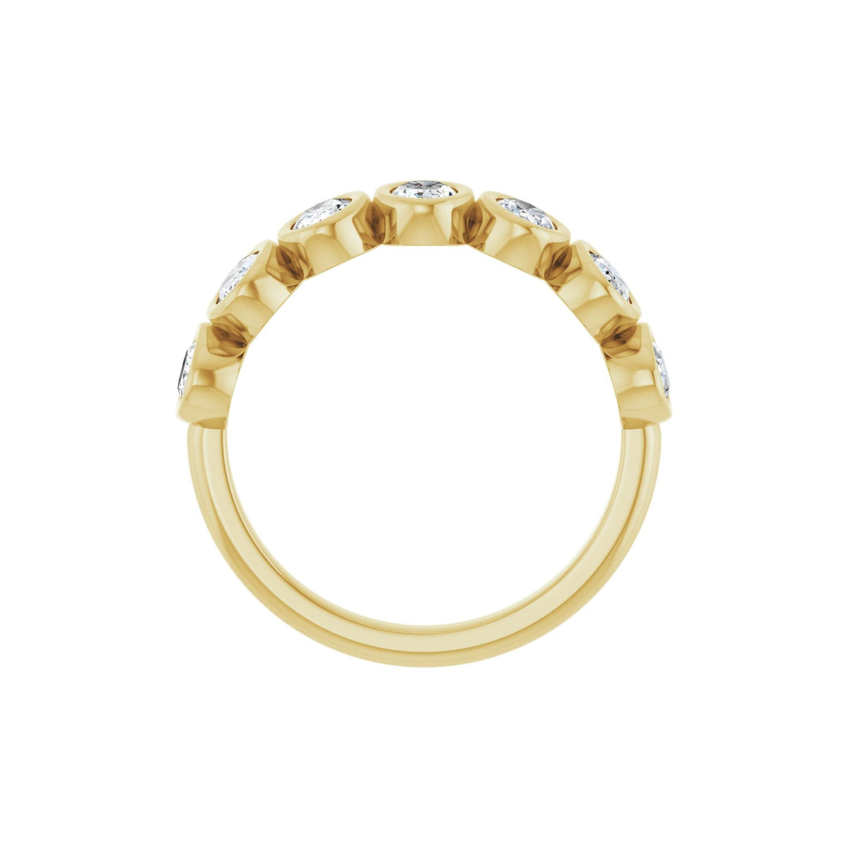 Diamond Bezel-Set Anniversary Band in 14K Gold - 14K Yellow Gold