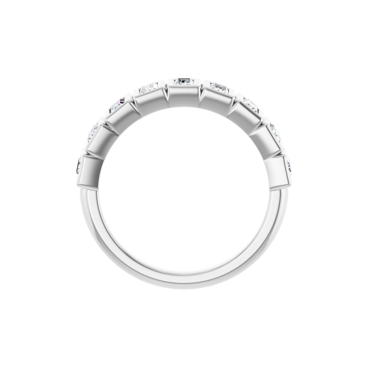 Diamond Bezel-Set Anniversary Band in 14K Gold - 14K White Gold