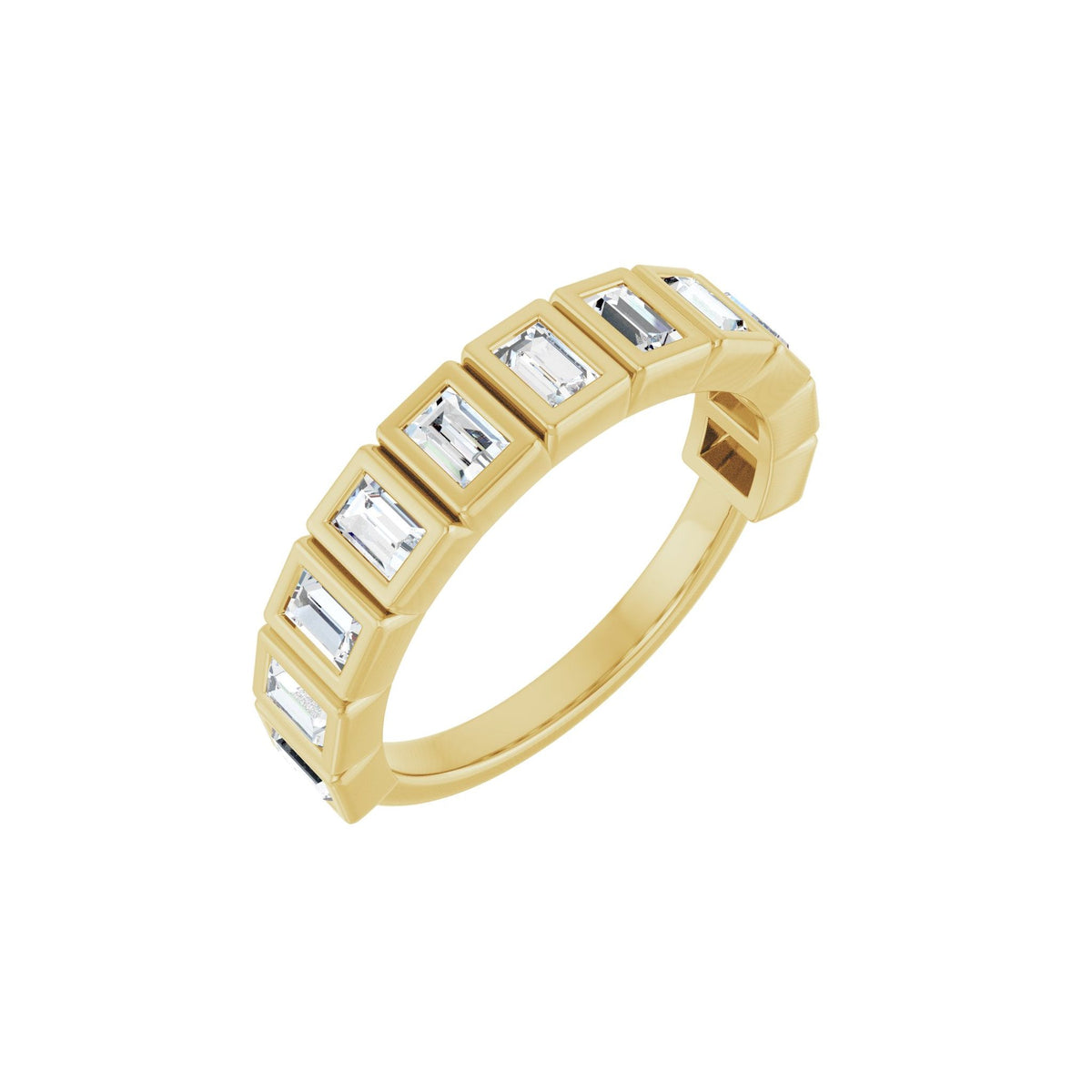 Diamond Bezel-Set Anniversary Band in 14K Gold - 14K Yellow Gold