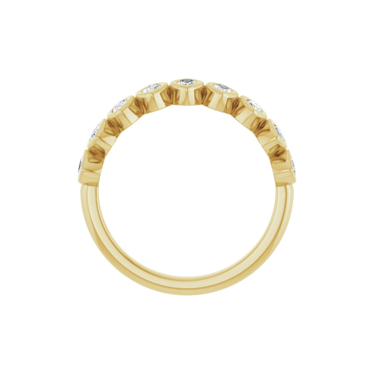 Diamond Bezel-Set Anniversary Band in 14K Gold - 14K Yellow Gold