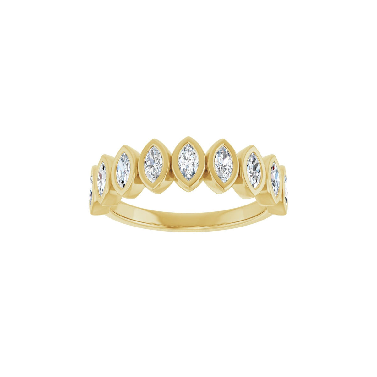 Diamond Bezel-Set Anniversary Band in 14K Gold - 14K Yellow Gold