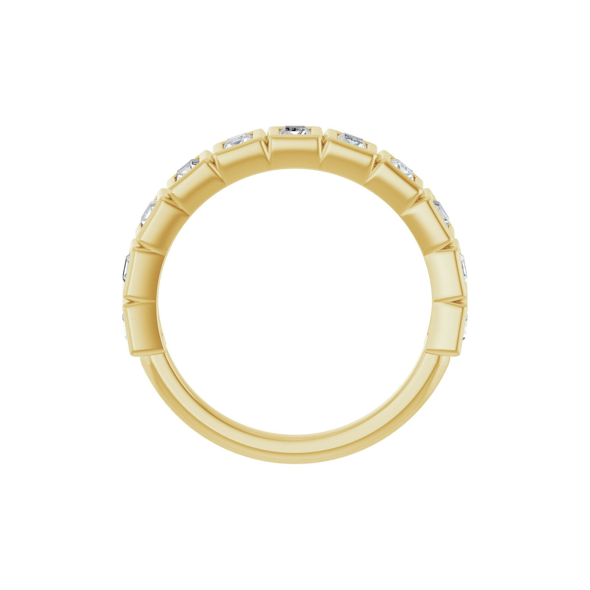 Diamond Bezel-Set Anniversary Band in 14K Gold - 14K Yellow Gold