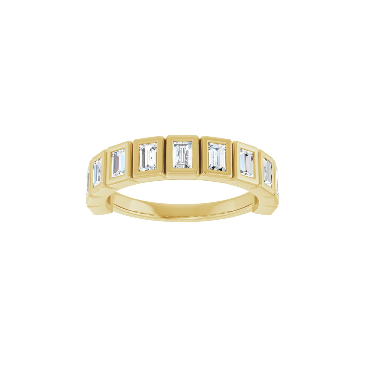 Diamond Bezel-Set Anniversary Band in 14K Gold - 14K Yellow Gold