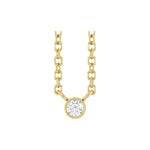 Diamond Bezel-Set Solitaire Necklace in 14K Gold - 14K Yellow Gold