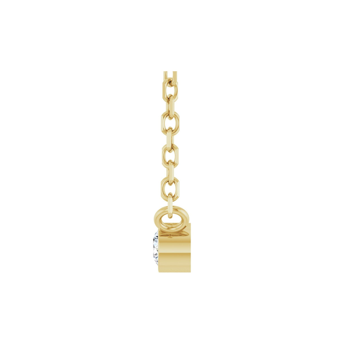 Diamond Bezel-Set Solitaire Necklace in 14K Gold - 14K Yellow Gold