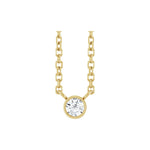 Diamond Bezel-Set Solitaire Necklace in 14K Gold - 14K Yellow Gold