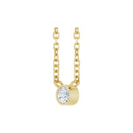 Diamond Bezel-Set Solitaire Necklace in 14K Gold - 14K Yellow Gold