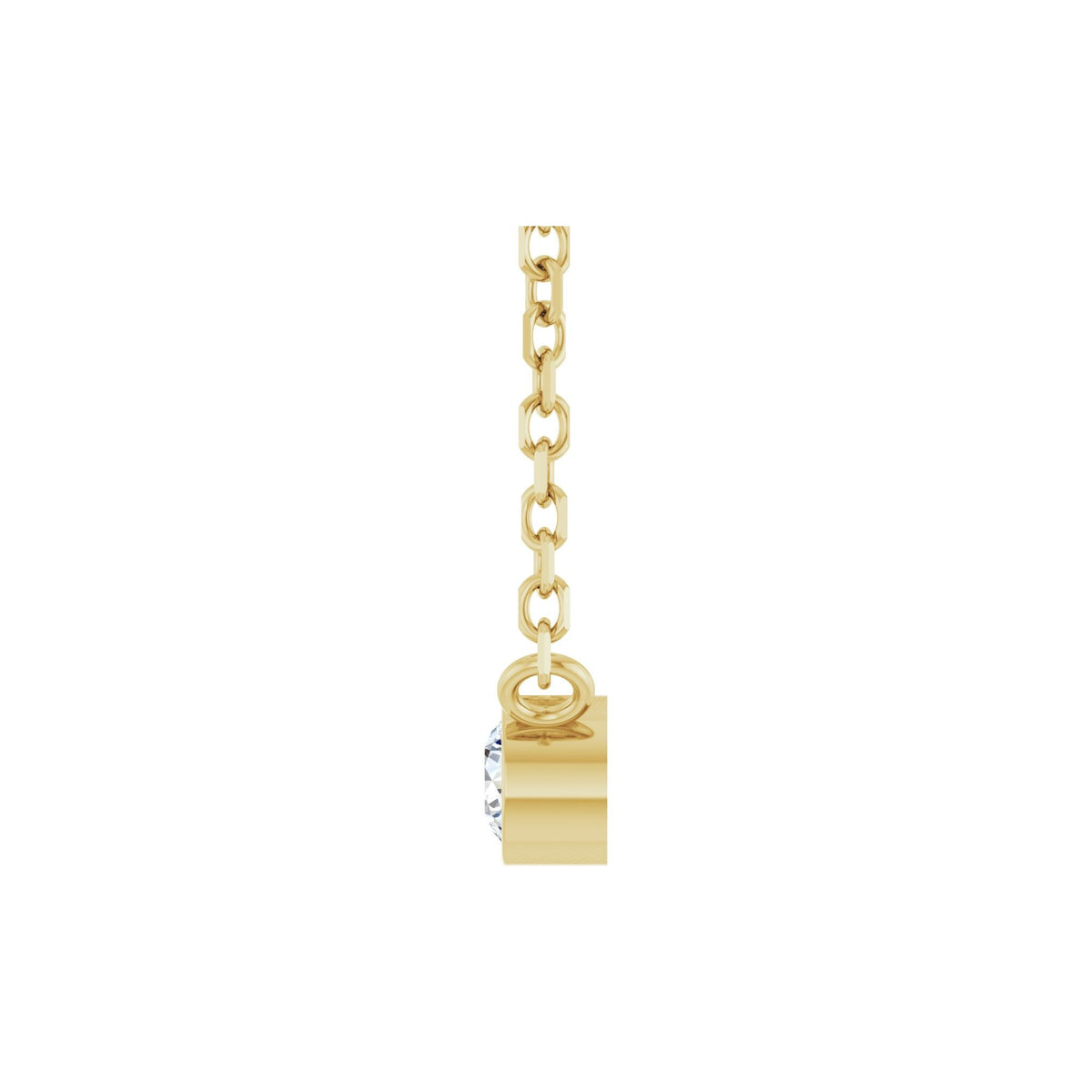 Diamond Bezel-Set Solitaire Necklace in 14K Gold - 14K Yellow Gold