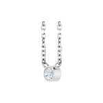 Diamond Bezel-Set Solitaire Necklace in 14K Gold - 14K White Gold