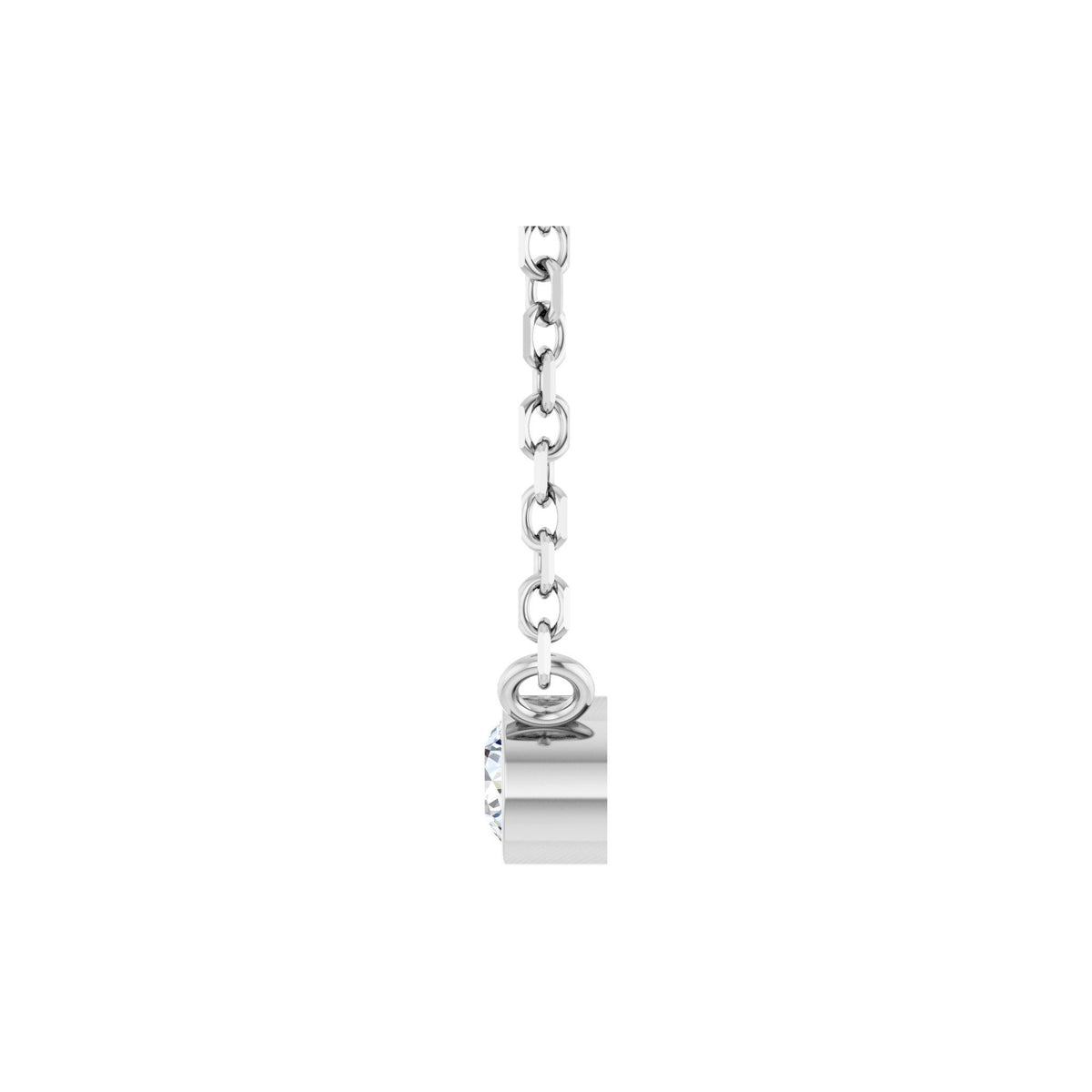 Diamond Bezel-Set Solitaire Necklace in 14K Gold - 14K White Gold