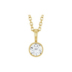 Diamond Bezel-Set Solitaire Pendant in 14K Gold - 14K Yellow Gold