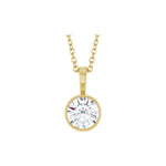 Diamond Bezel-Set Solitaire Pendant in 14K Gold - 14K Yellow Gold