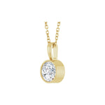 Diamond Bezel-Set Solitaire Pendant in 14K Gold - 14K Yellow Gold