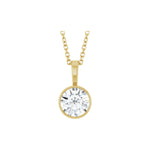 Diamond Bezel-Set Solitaire Pendant in 14K Gold - 14K Yellow Gold