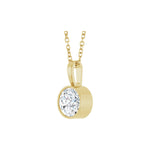 Diamond Bezel-Set Solitaire Pendant in 14K Gold - 14K Yellow Gold