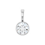 Diamond Bezel-Set Solitaire Pendant in 14K Gold - 14K White Gold